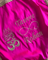 Personalised om and trishul square thali cover