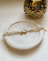 Personalised Golden Pearl Polki Charm Rakhi/Bracelet