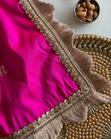 Personalised om and trishul square thali cover