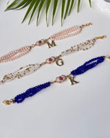 Personalised guruji bracelet with golden initial