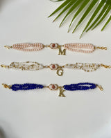 Personalised guruji bracelet with golden initial