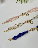 Personalised guruji bracelet with golden initial