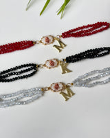 Personalised guruji bracelet with golden initial