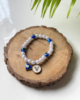 Personalised Kids Pearl Evil Eye Bracelet