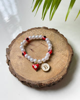 Personalised Kids Pearl Evil Eye Bracelet