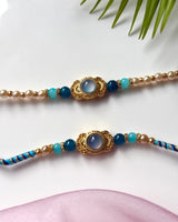 Royal Kundan Couple Rakhi Set