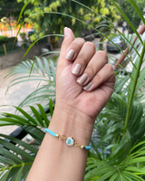 Light blue azure evil eye charm thread rakhi