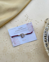 Maroon Thread personalised Kundan Rakhi
