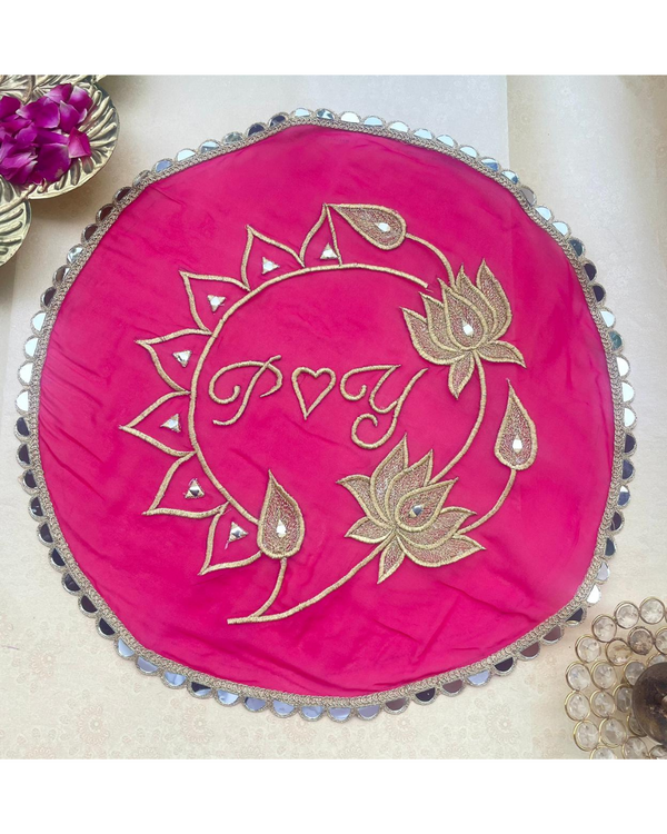 Personalised flower karwachauth thali cover