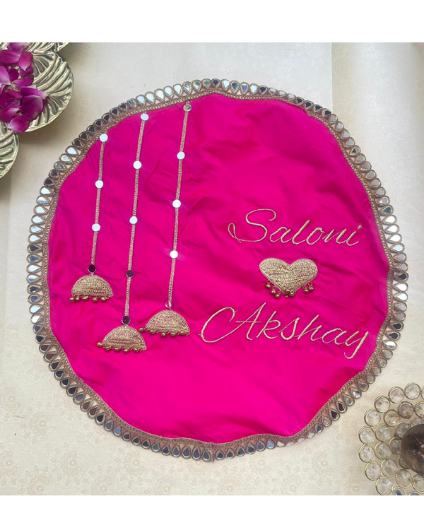 Personalised bell karwachauth thali cover