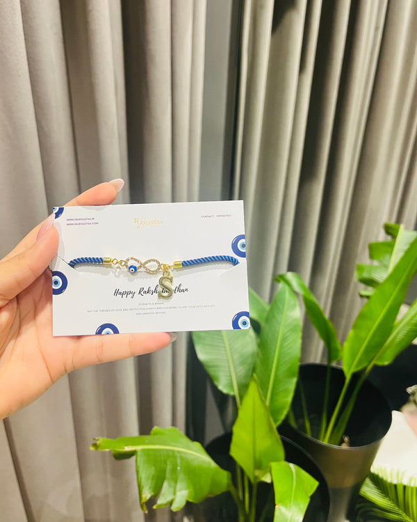 Personalised classic infinity evil eye thread