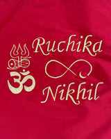 Personalised om and trishul square thali cover