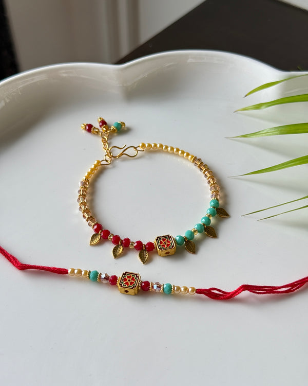 Colorful ties rakhi set