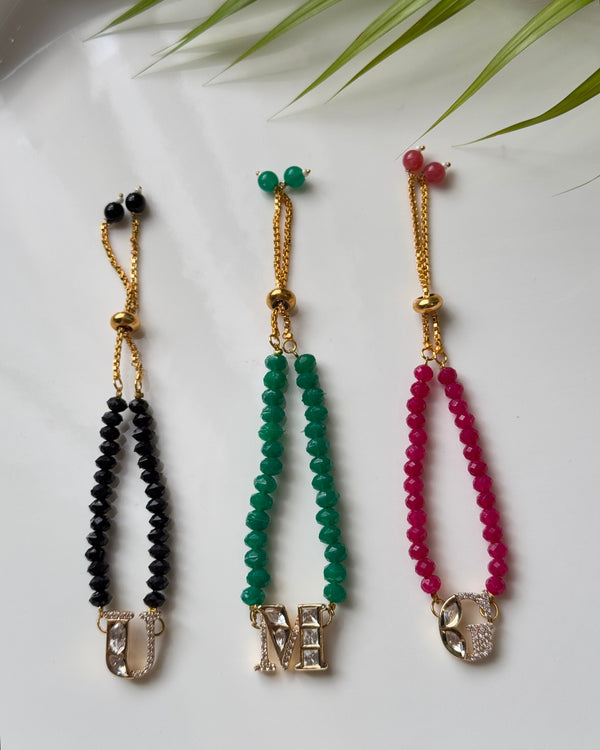 Personalised Vibrant Kundan Rakhi/Bracelet