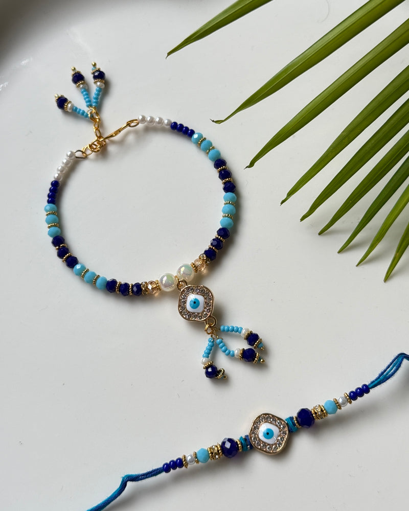 Blue Divine Rakhi Set