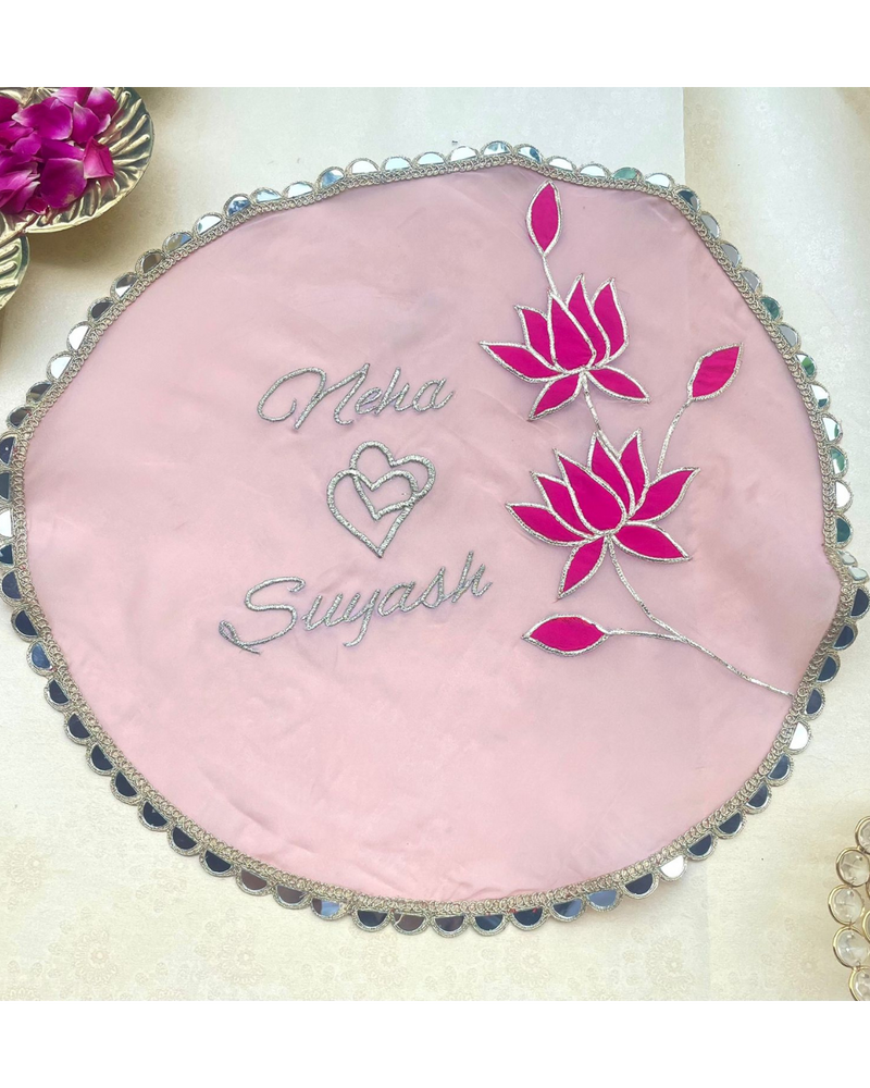 Personalised Lotus Karwa Thali cover