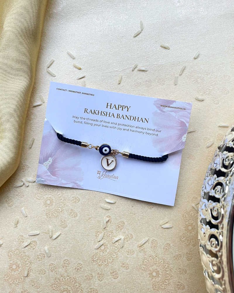 Black Evil Eye & Personalised Charm Bracelet