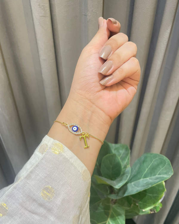Studded initial bracelet