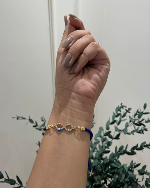Blue infinity evil eye thread Rakhi