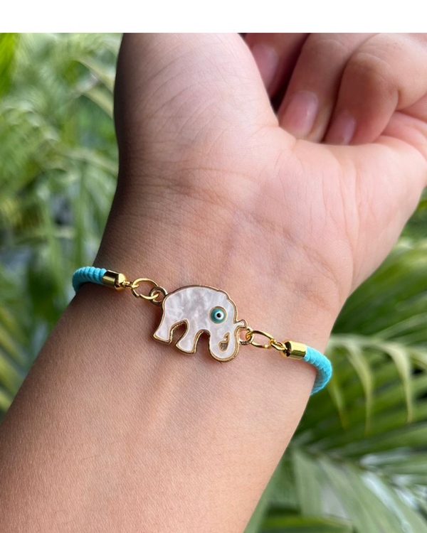 Blue Elephant Evil Eye Thread Rakhi