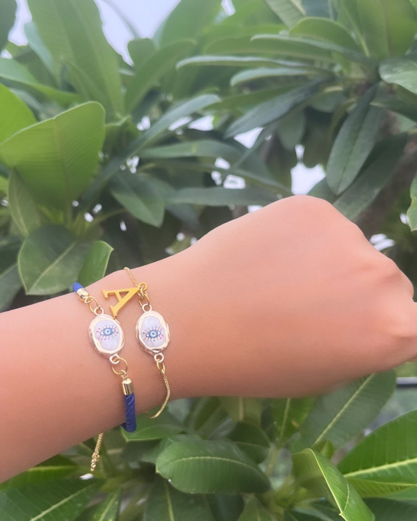 Personalised Dark Blue celestial evil eye set